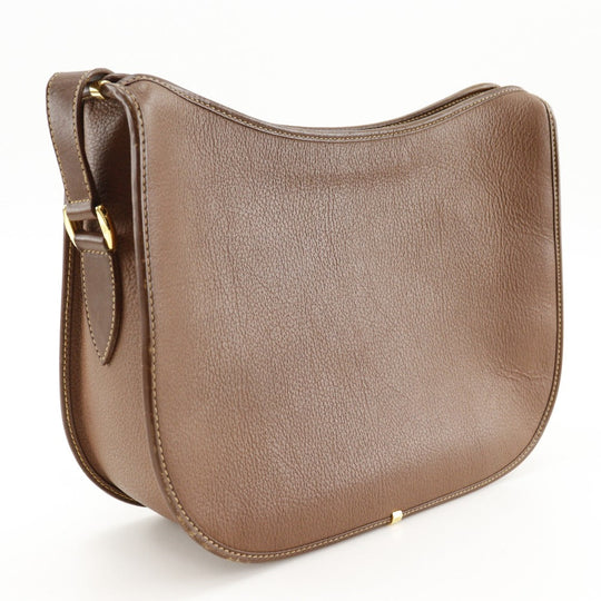 GUCCI Shoulder Bag 001.084.1036 Calfskin Brown Old Gucci Interlocking G Women Used Authentic