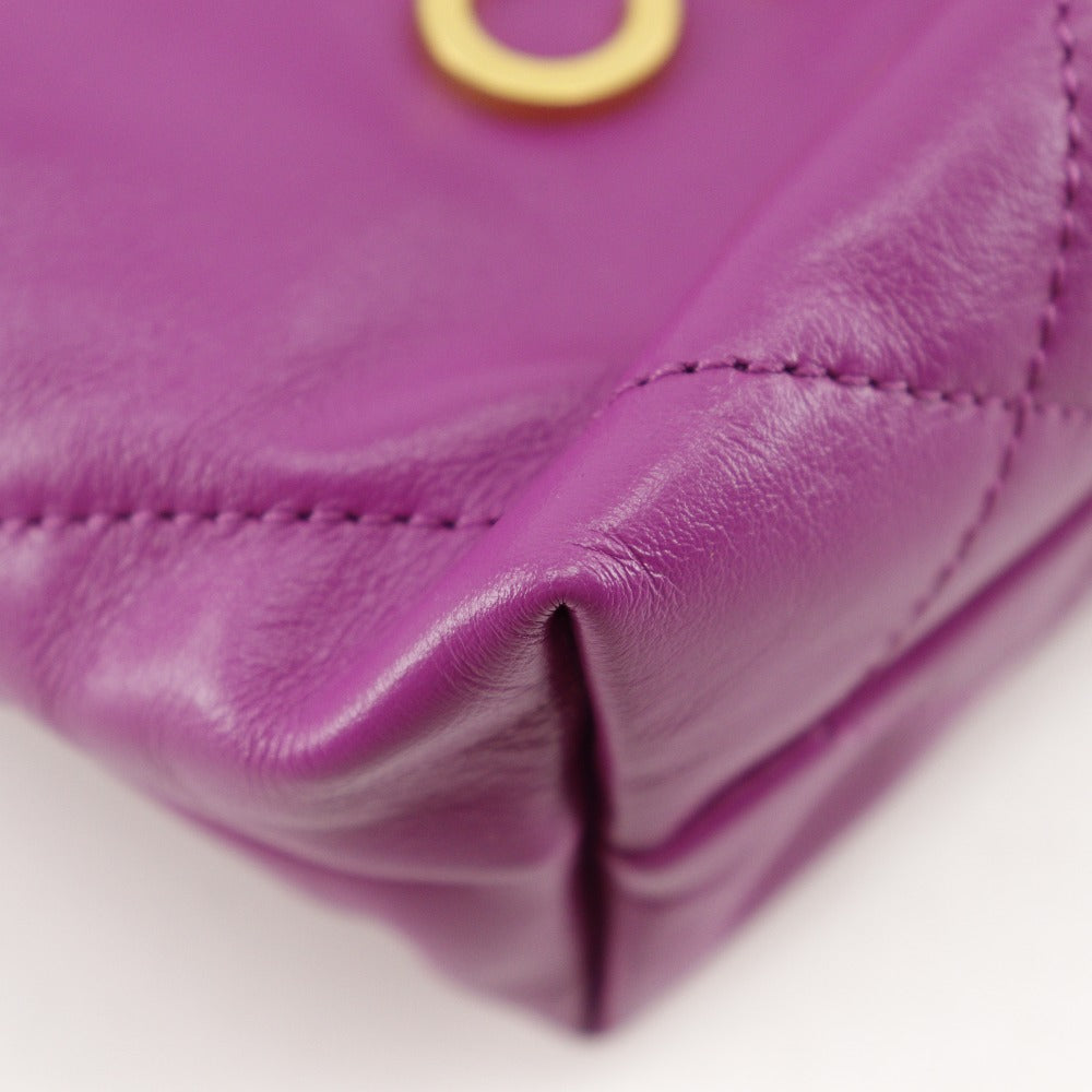 CHANEL Shoulder Bag AS3980 Calfskin purple 2WAY handbag 22 Mini Bag Women Used Authentic