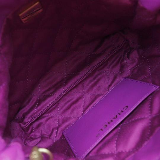 CHANEL Shoulder Bag AS3980 Calfskin purple 2WAY handbag 22 Mini Bag Women Used Authentic