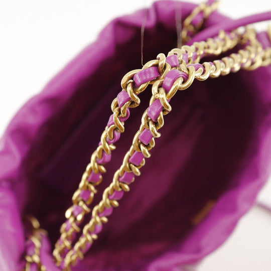 CHANEL Shoulder Bag AS3980 Calfskin purple 2WAY handbag 22 Mini Bag Women Used Authentic