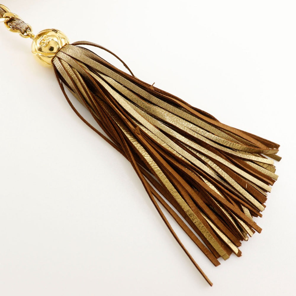 CHANEL Shoulder Bag A03727 lambskin gold Matrasse Fringe ChainShoulder Women Used Authentic