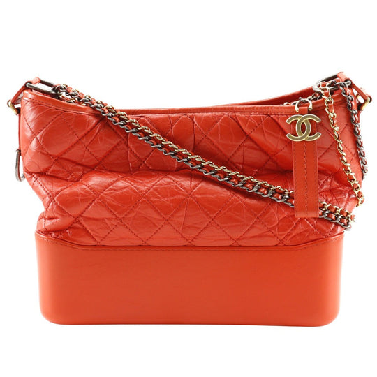 CHANEL Shoulder Bag Calfskin Red Hobo bag Gabriel de Chanel Women Used Authentic