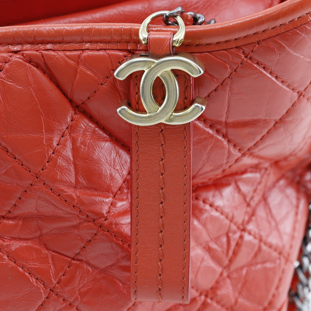 CHANEL Shoulder Bag Calfskin Red Hobo bag Gabriel de Chanel Women Used Authentic