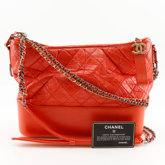 CHANEL Shoulder Bag Calfskin Red Hobo bag Gabriel de Chanel Women Used Authentic