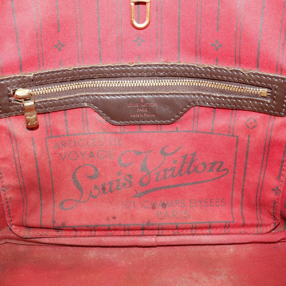 LOUIS VUITTON Tote Bag N51109 Damier canvas Brown Never full PM Women Used Authentic