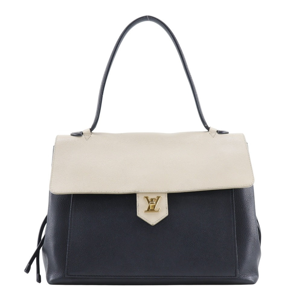 LOUIS VUITTON Tote Bag M50191 Calfskin Black / beige Rock Me MM Women Used Authentic