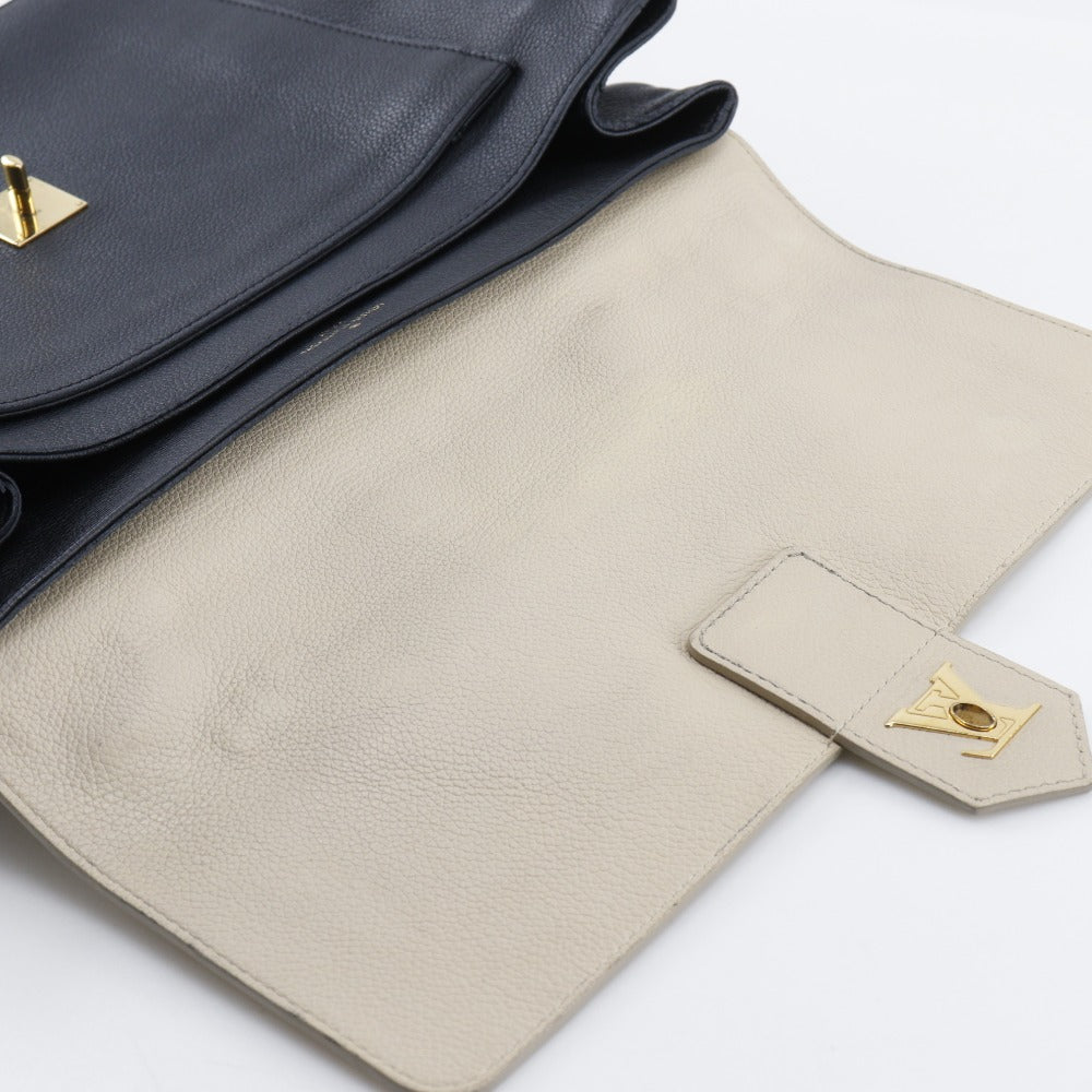 LOUIS VUITTON Tote Bag M50191 Calfskin Black / beige Rock Me MM Women Used Authentic