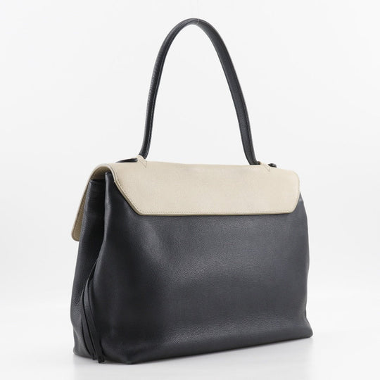 LOUIS VUITTON Tote Bag M50191 Calfskin Black / beige Rock Me MM Women Used Authentic