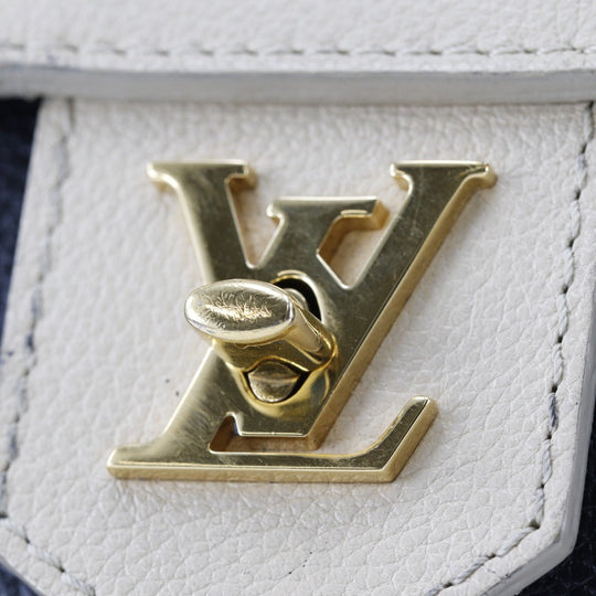 LOUIS VUITTON Tote Bag M50191 Calfskin Black / beige Rock Me MM Women Used Authentic