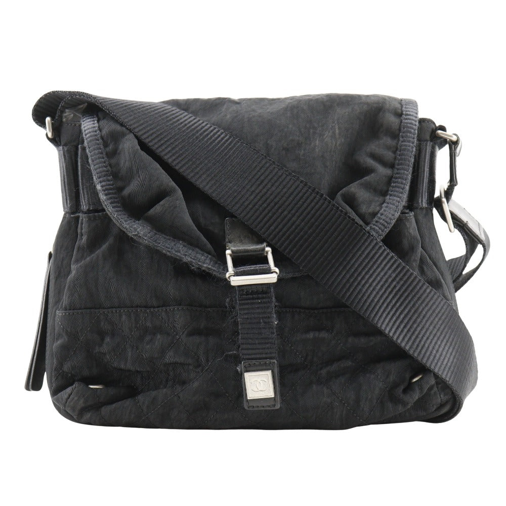 CHANEL Shoulder Bag Nylon black Matrasse Sports line Women Used Authentic