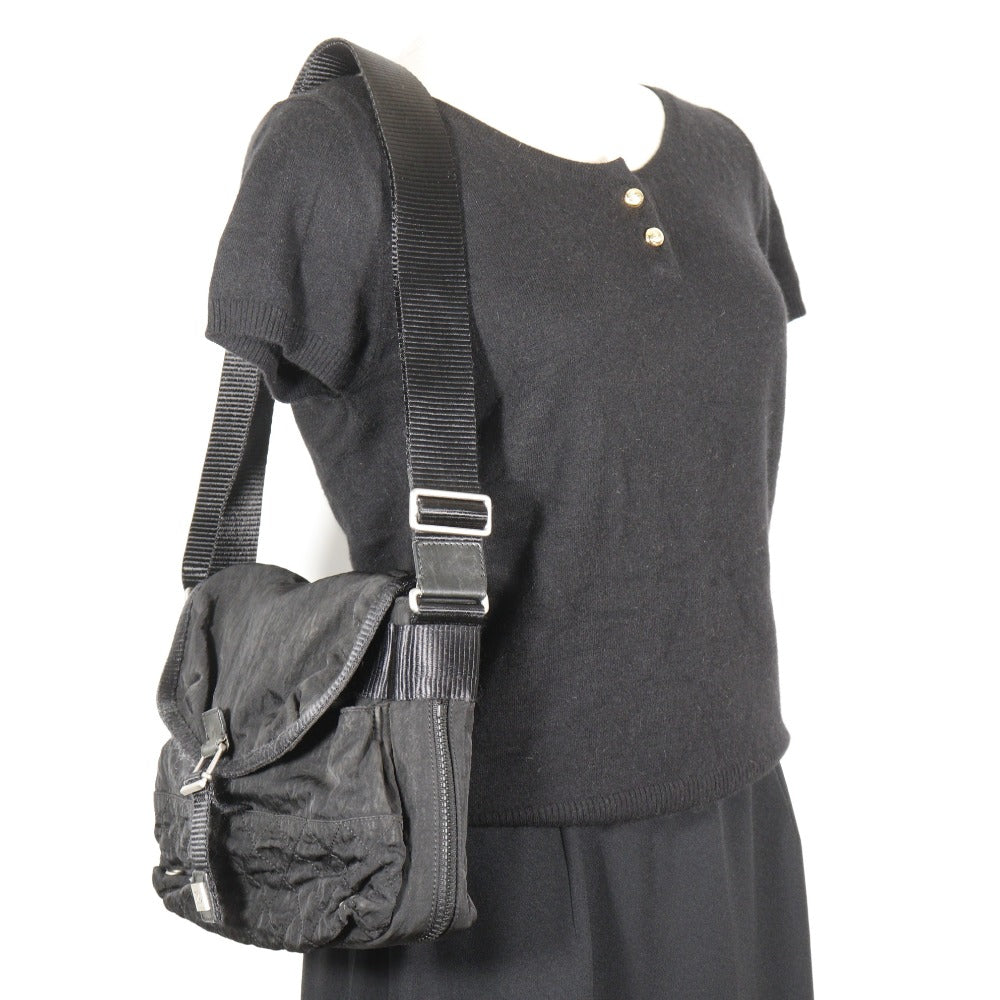 CHANEL Shoulder Bag Nylon black Matrasse Sports line Women Used Authentic