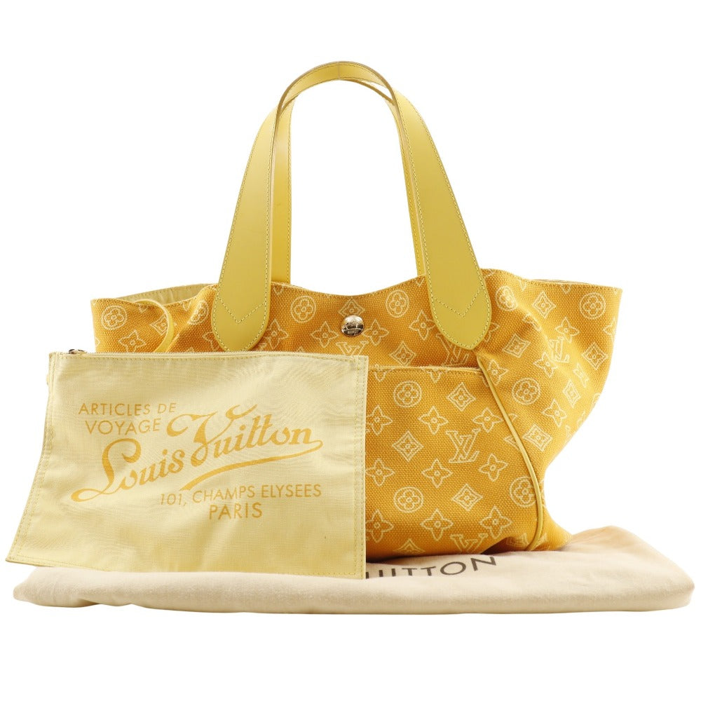 LOUIS VUITTON Tote Bag M95989 canvas yellow Monogram beach line Hippo Ipanema GM Women Used Authentic
