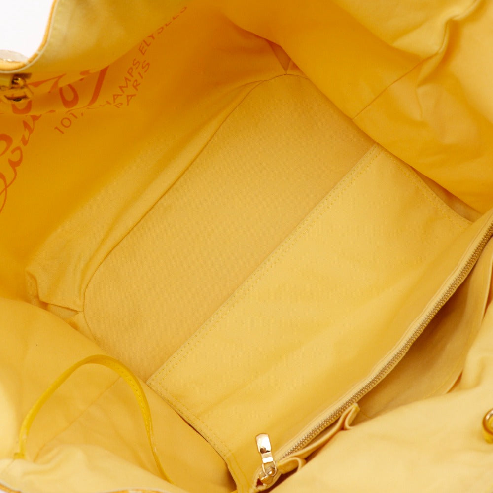 LOUIS VUITTON Tote Bag M95989 canvas yellow Monogram beach line Hippo Ipanema GM Women Used Authentic