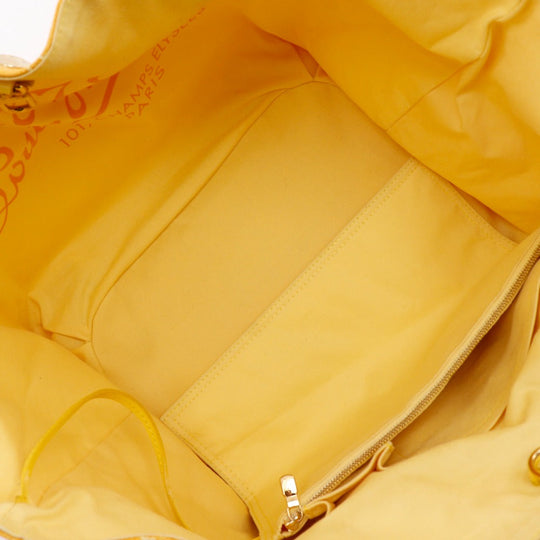 LOUIS VUITTON Tote Bag M95989 canvas yellow Monogram beach line Hippo Ipanema GM Women Used Authentic