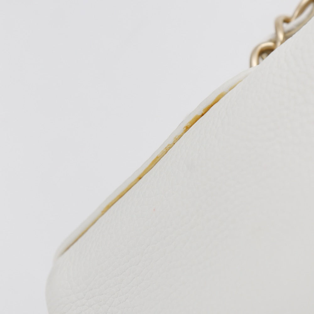 CHANEL Shoulder Bag A46041 lambskin white Double chain COCO Mark ChainShoulder Women Used Authentic