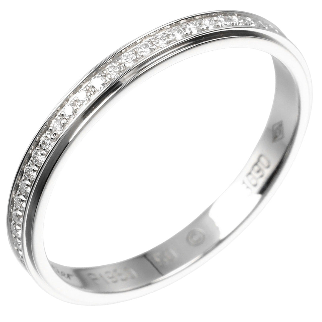 CARTIER Ring Pt950Platinum, Diamond Silver Damour Flu Eternity Women 50 Used Authentic