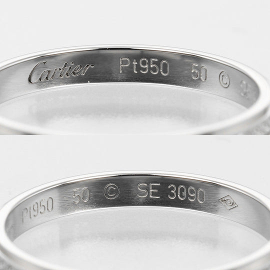 CARTIER Ring Pt950Platinum, Diamond Silver Damour Flu Eternity Women 50 Used Authentic