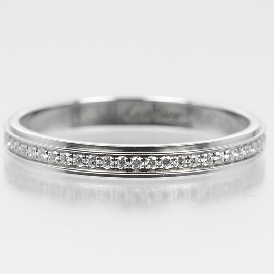 CARTIER Ring Pt950Platinum, Diamond Silver Damour Flu Eternity Women 50 Used Authentic
