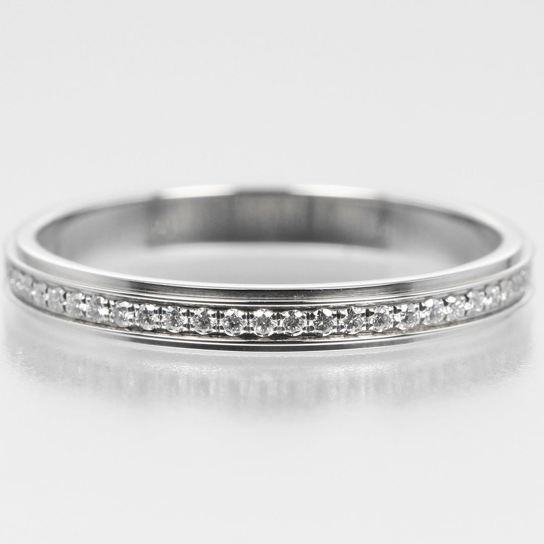 CARTIER Ring Pt950Platinum, Diamond Silver Damour Flu Eternity Women 50 Used Authentic