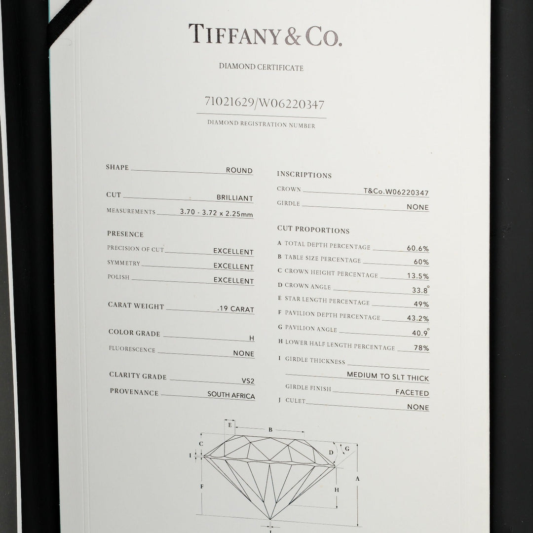 TIFFANY&Co. Ring 0.19ct VS2/H/3EX Pt950Platinum, Diamond Silver harmony Women Used Authentic