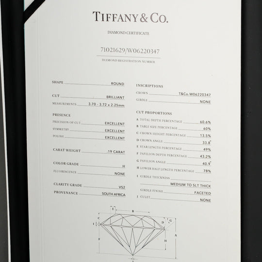TIFFANY&Co. Ring 0.19ct VS2/H/3EX Pt950Platinum, Diamond Silver harmony Women Used Authentic