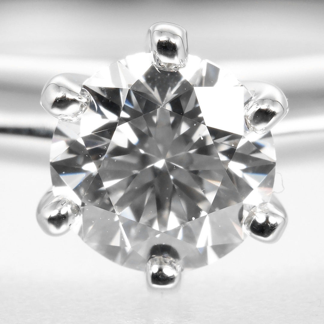 TIFFANY&Co. Ring 0.32ct VS1/F/3EX Pt950Platinum, Diamond Silver Solitaire Women Used Authentic