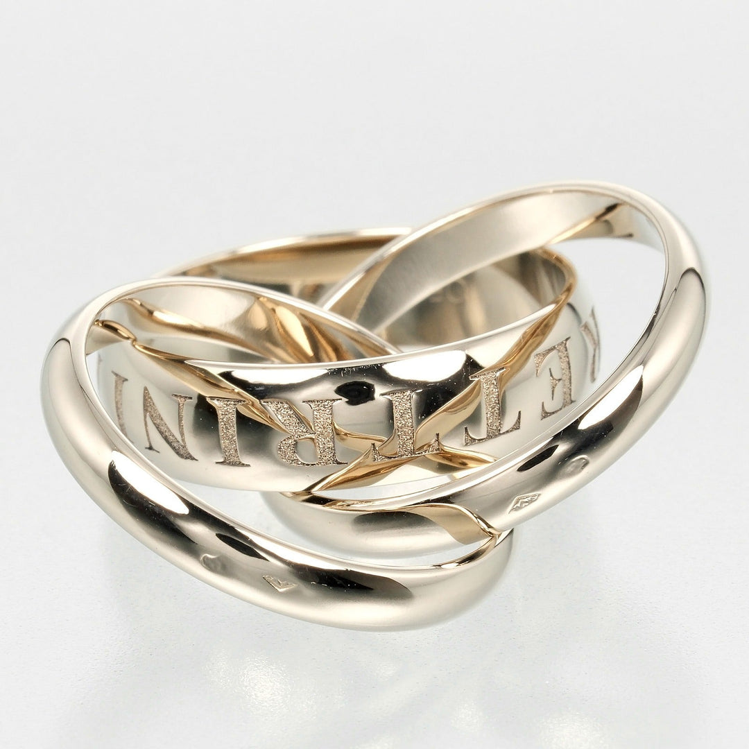 CARTIER Ring K18 white gold gold Trinity 1998 Christmas Women 50 Used Authentic