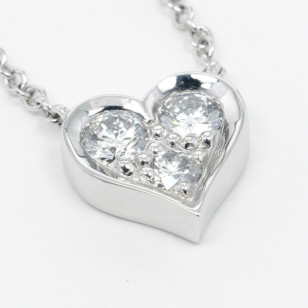 TIFFANY&Co. Necklace Pt950Platinum, Diamond gold Sentimental heart Women Used Authentic