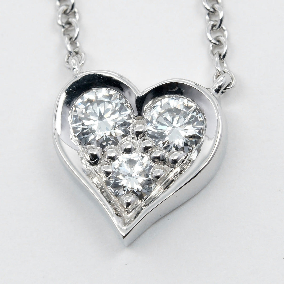 TIFFANY&Co. Necklace Pt950Platinum, Diamond gold Sentimental heart Women Used Authentic