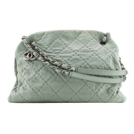 CHANEL Shoulder Bag A50558 Calfskin Green Wild stitch Mademoiselle boring bag