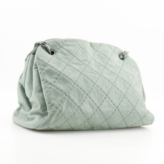 CHANEL Shoulder Bag A50558 Calfskin Green Wild stitch Mademoiselle boring bag