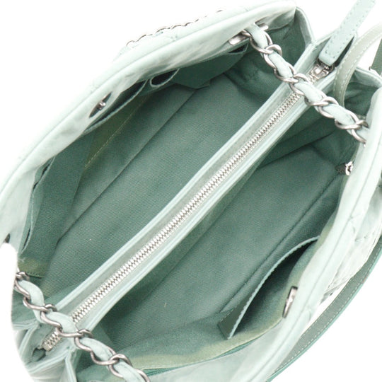 CHANEL Shoulder Bag A50558 Calfskin Green Wild stitch Mademoiselle boring bag