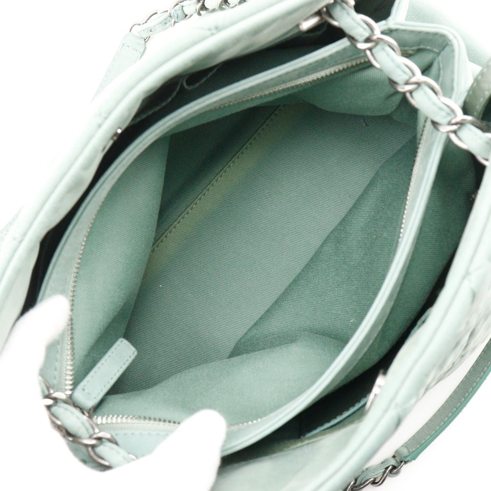 CHANEL Shoulder Bag A50558 Calfskin Green Wild stitch Mademoiselle boring bag
