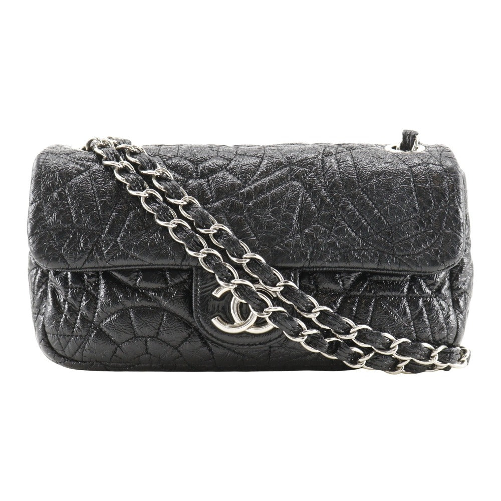 CHANEL Shoulder Bag Patent leather black Double chain ChainShoulder