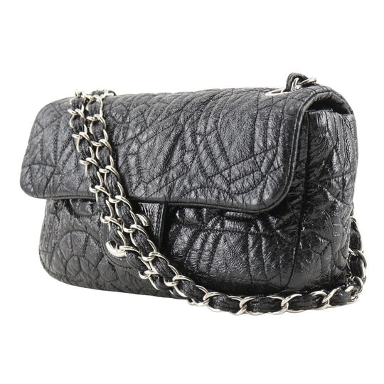 CHANEL Shoulder Bag Patent leather black Double chain ChainShoulder