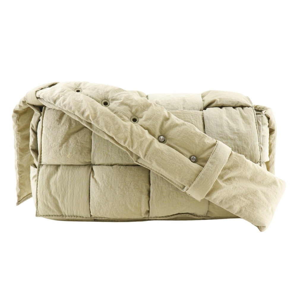 BOTTEGAVENETA Shoulder Bag Nylon khaki MAXI INTRECCIATO Padded Tech Cassette unisex(Unisex) Used Authentic