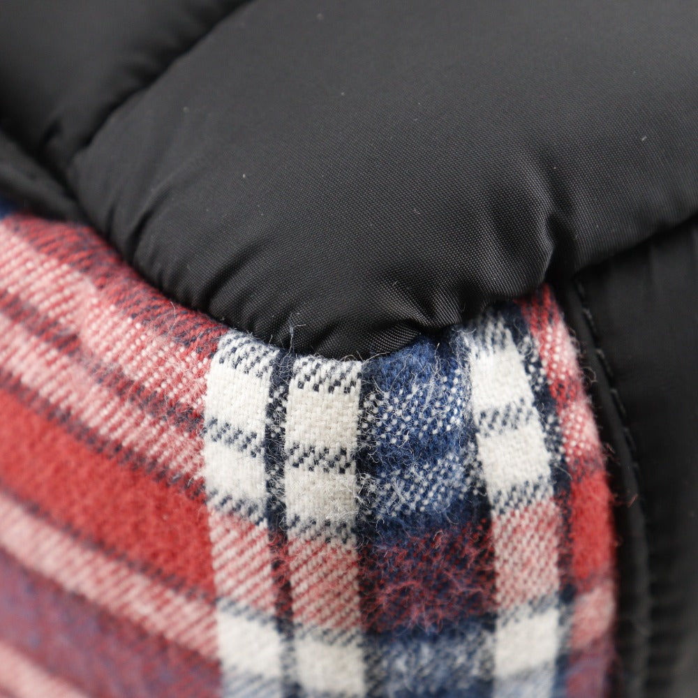 MONCLER Backpack Cotton, Wool, Nylon Red Check Pattern NEW GEORGE ZAINO Backpack Women Used Authentic