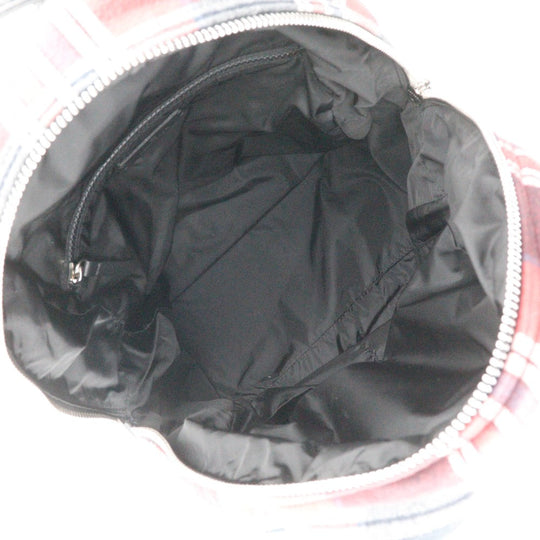 MONCLER Backpack Cotton, Wool, Nylon Red Check Pattern NEW GEORGE ZAINO Backpack Women Used Authentic