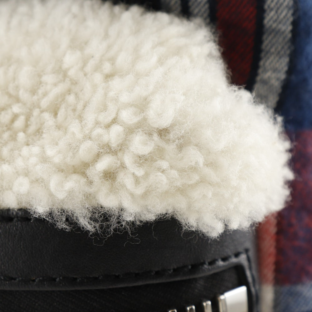 MONCLER Backpack Cotton, Wool, Nylon Red Check Pattern NEW GEORGE ZAINO Backpack Women Used Authentic