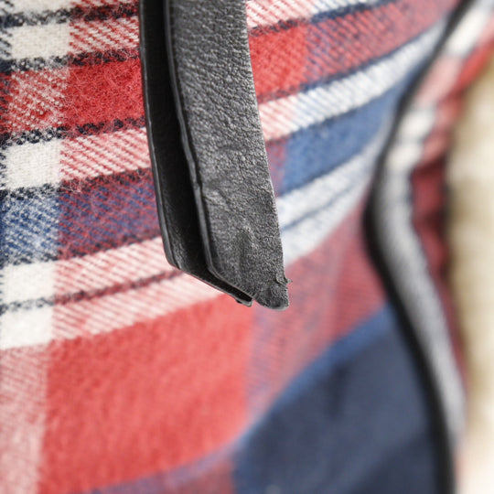 MONCLER Backpack Cotton, Wool, Nylon Red Check Pattern NEW GEORGE ZAINO Backpack Women Used Authentic