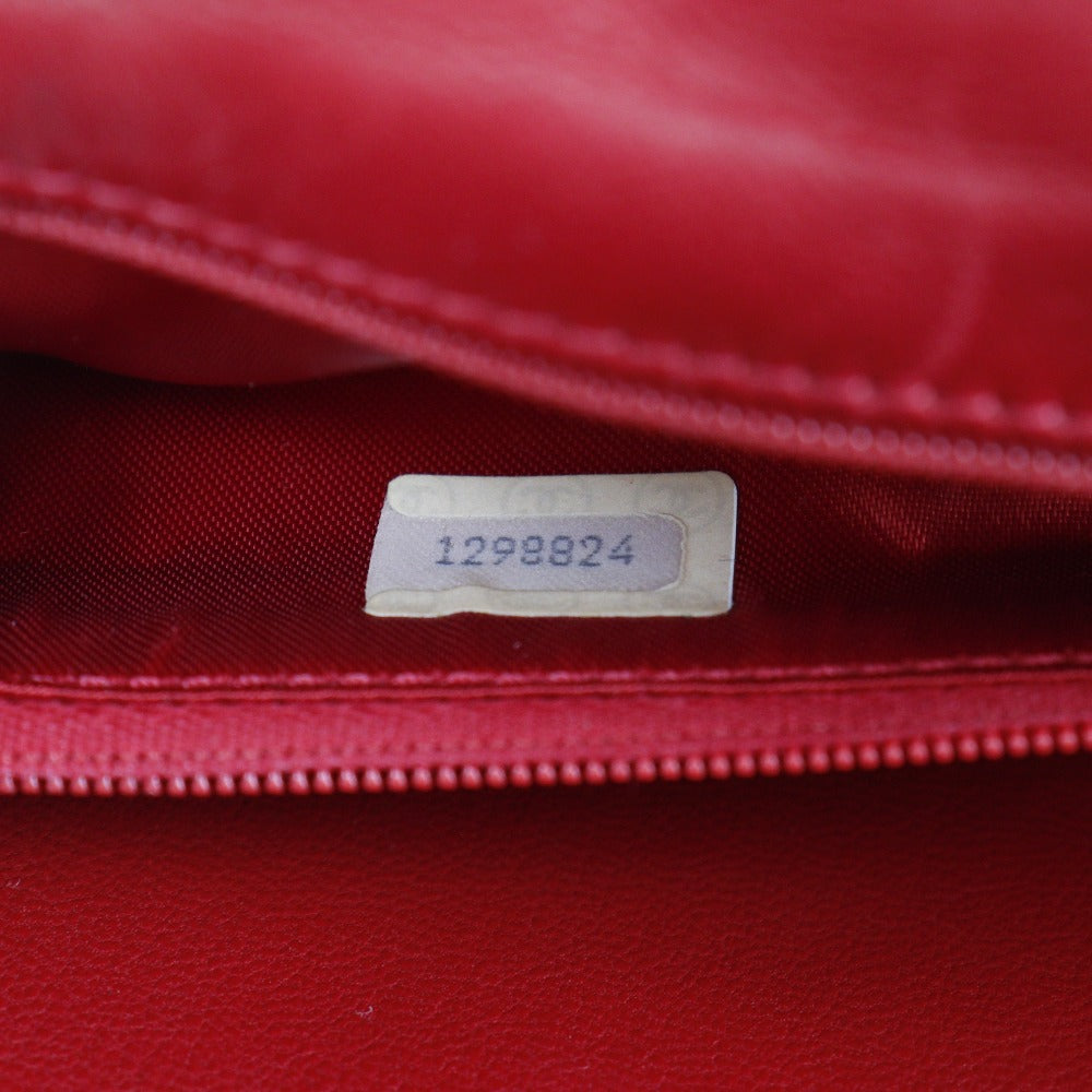 CHANEL Shoulder Bag lambskin Red vintage Matrasse COCO Mark ChainShoulder Women Used Authentic
