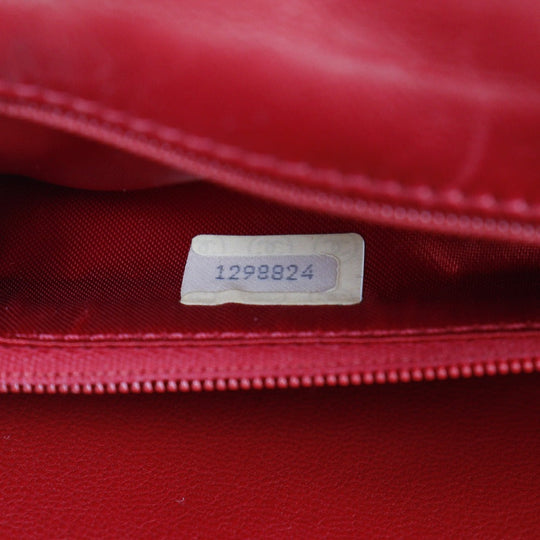 CHANEL Shoulder Bag lambskin Red vintage Matrasse COCO Mark ChainShoulder Women Used Authentic