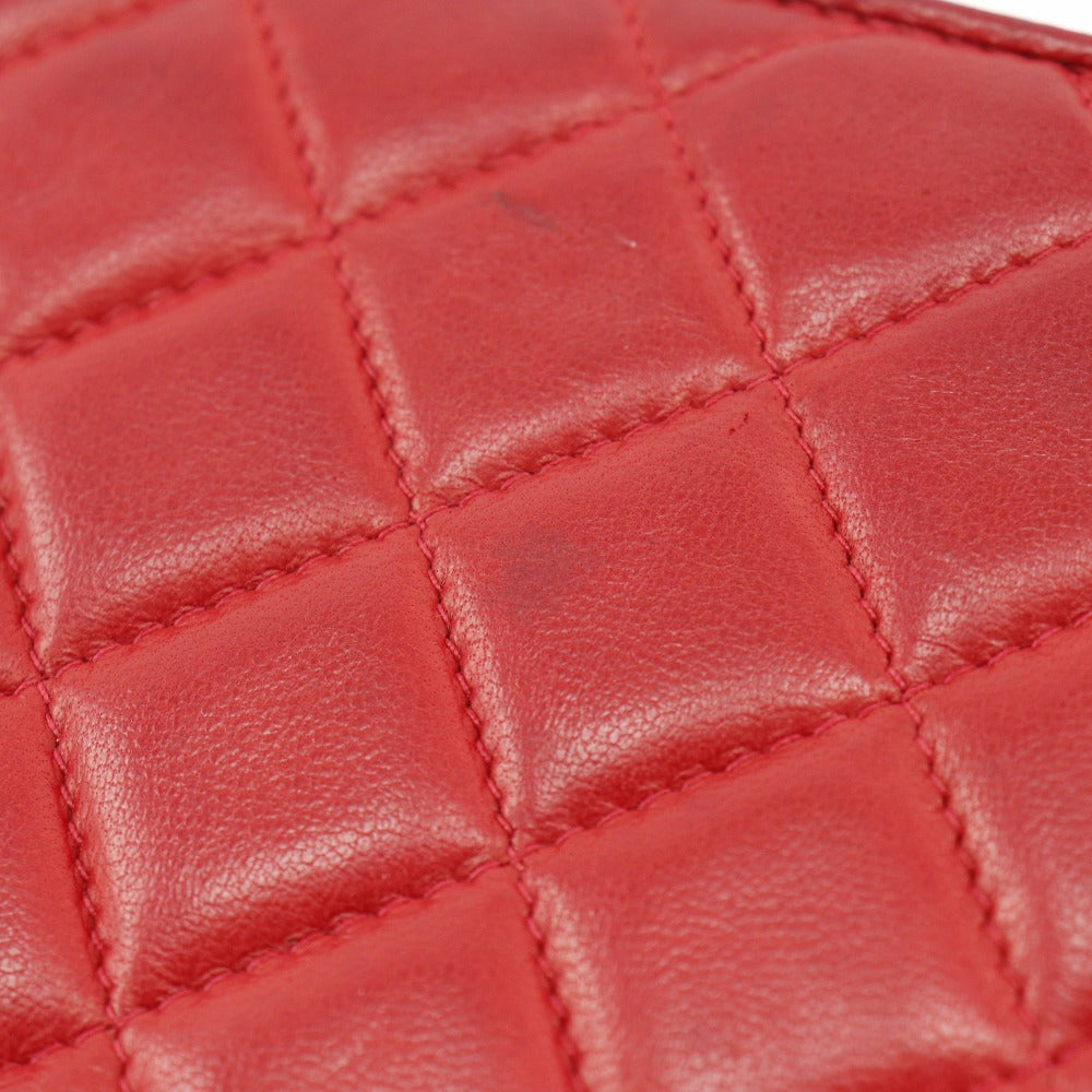 CHANEL Shoulder Bag lambskin Red vintage Matrasse COCO Mark ChainShoulder Women Used Authentic