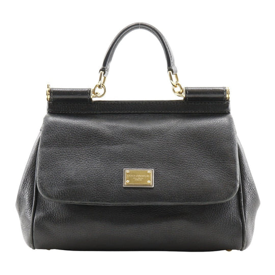 DOLCE&GABBANA Handbag leather black Sicily