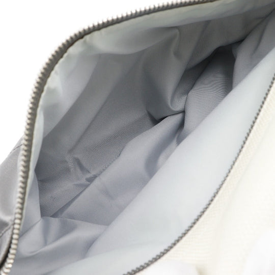 CHANEL Shoulder Bag A34206 Coated canvas Silver Matrasse one belt Paris Biarritz Women Used Authentic
