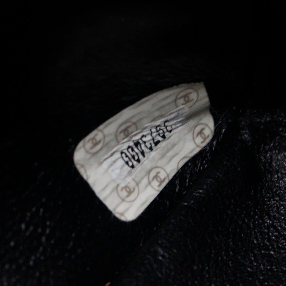 CHANEL Shoulder Bag lambskin black vintage Double chain Deca Trasse Women Used Authentic