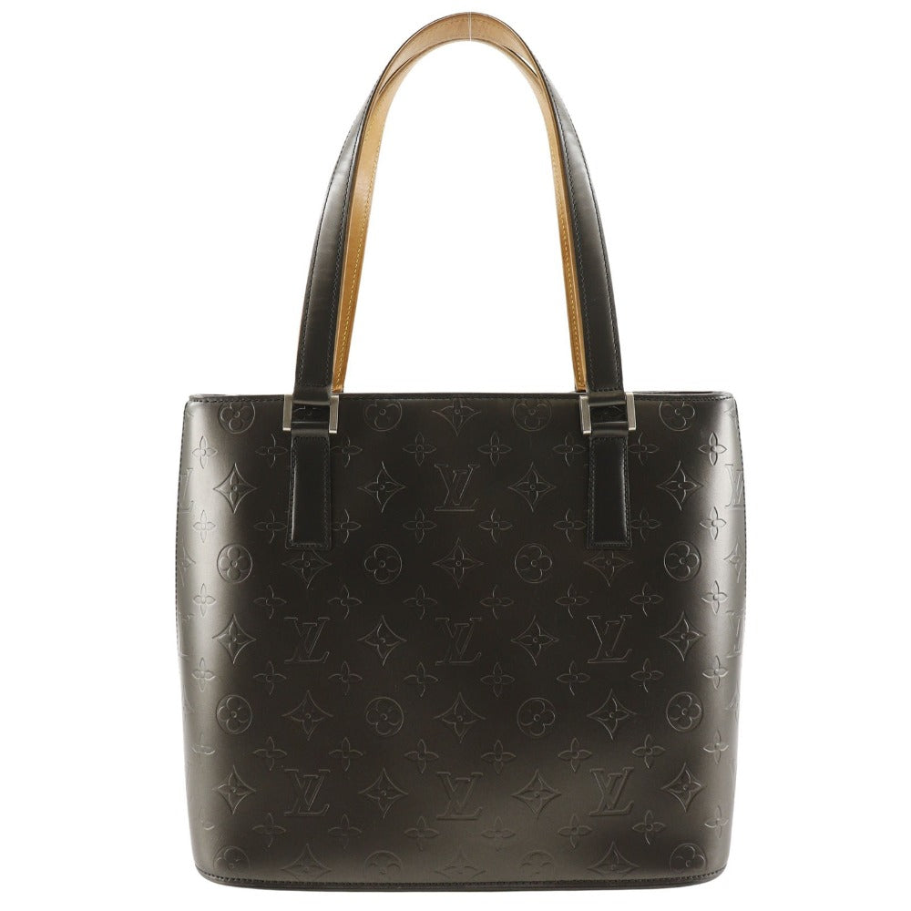 LOUIS VUITTON Tote Bag M55112 Monogram mat black Stockton Women Used Authentic