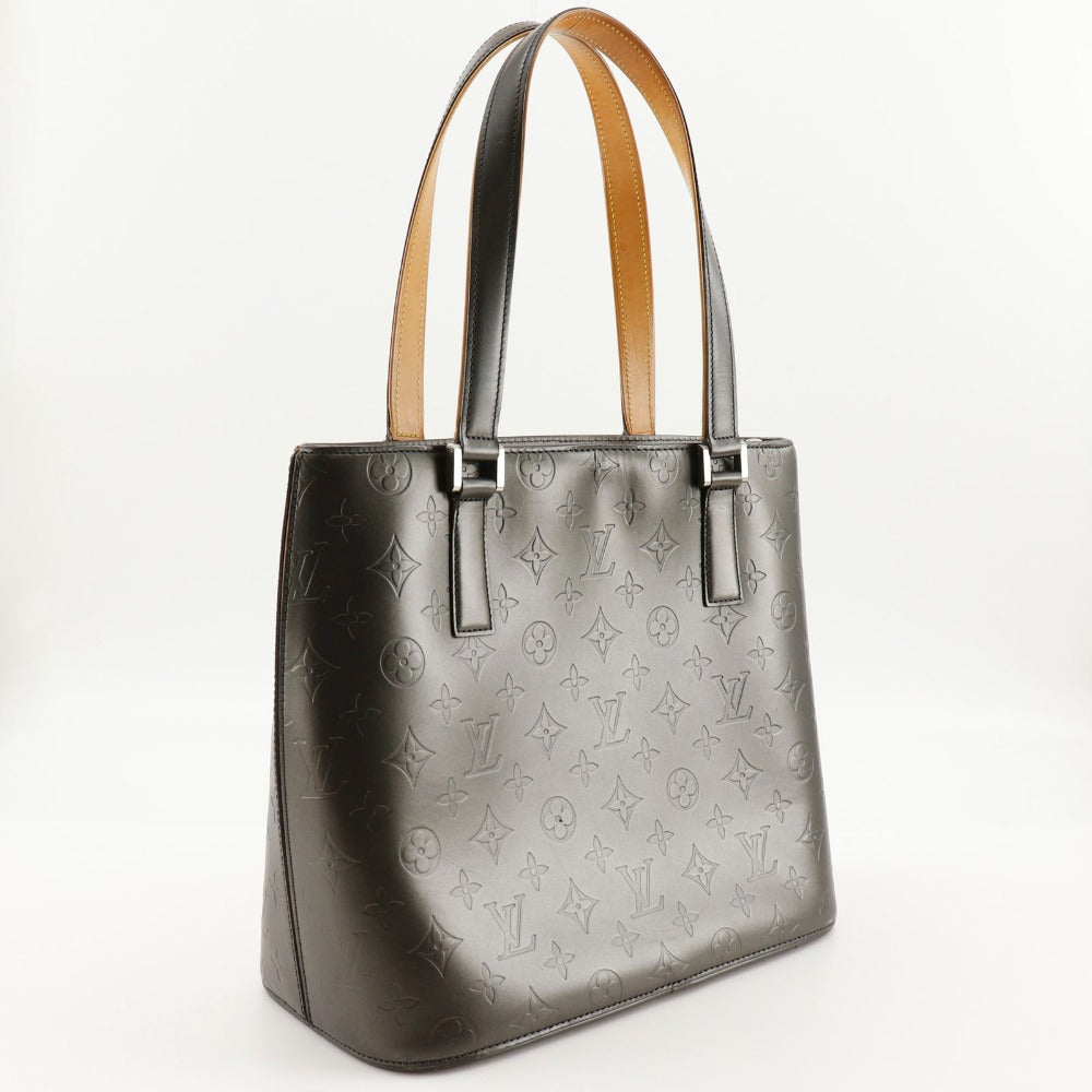 LOUIS VUITTON Tote Bag M55112 Monogram mat black Stockton Women Used Authentic