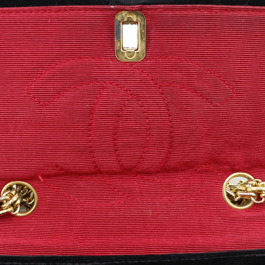 CHANEL Shoulder Bag Velor black Double chain Mademoiselle ChainShoulder Women Used Authentic