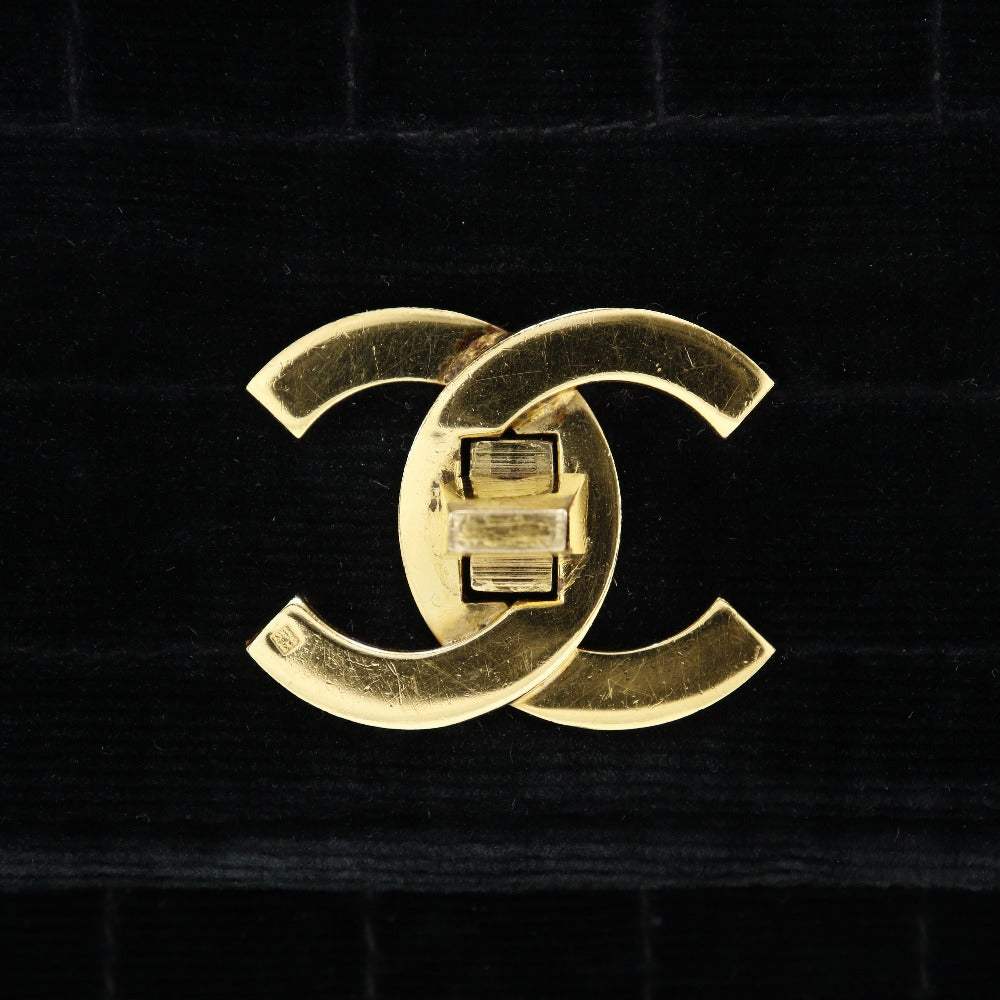 CHANEL Shoulder Bag Velor black Double chain Mademoiselle ChainShoulder Women Used Authentic